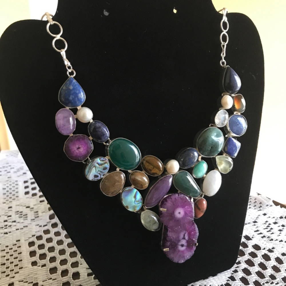 Pearl & Gemstone Necklace- EUC! - Picture 10 of 11